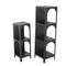 Black Metal 2 & 3 Shelf Storage Shelving Unit with Arched Openings, 2ct.